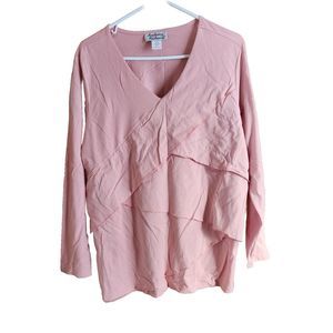 XL Vtg Cotton Asymmetrical Cut Barbiecore Pink Pastel Mature Capsule Minimalist